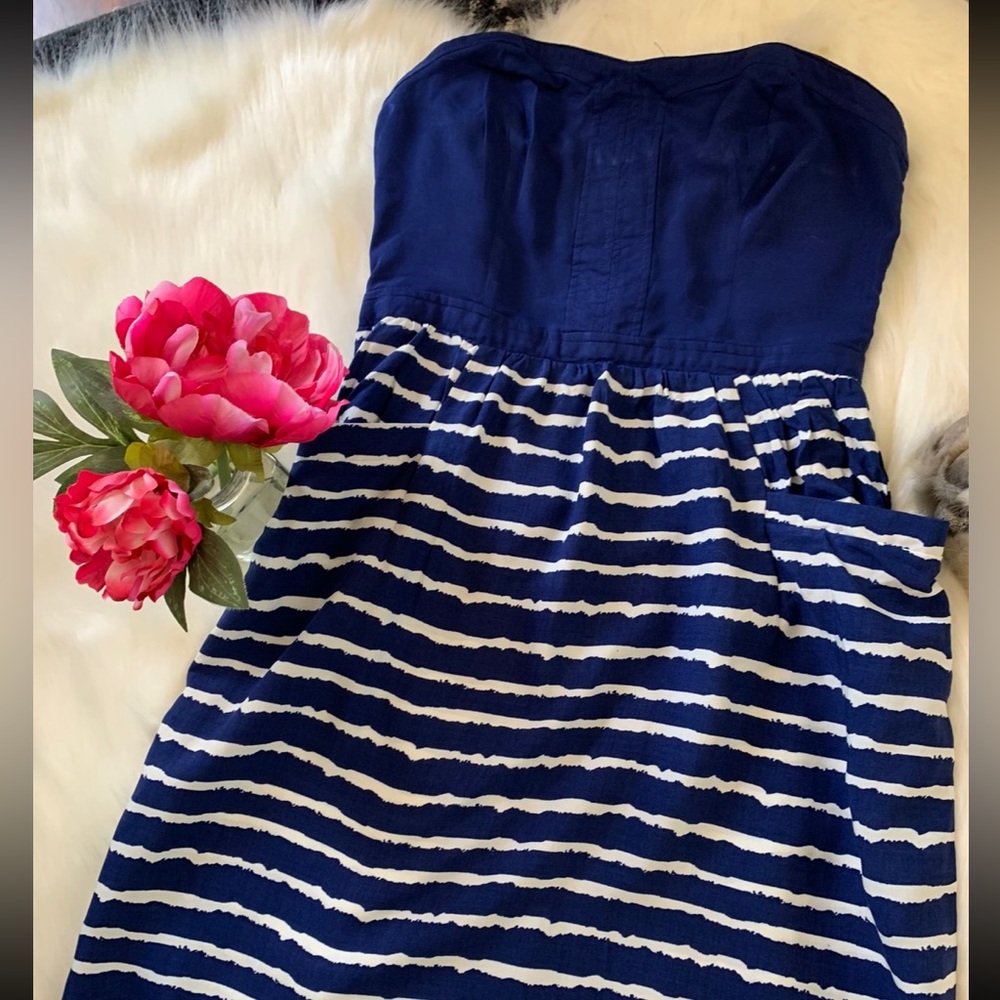 Summer blue&white tube top dress Size M NWOT